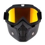 Face protection mask, made from hard plastic + ski goggles, multicolor lenses, model MD04